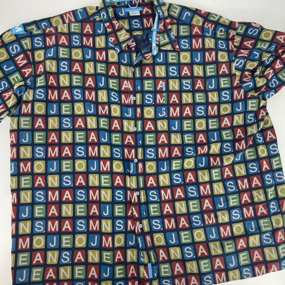 Vintage 90s Mojeans All Over Print Shirt Maurice Malone Men Size 6X